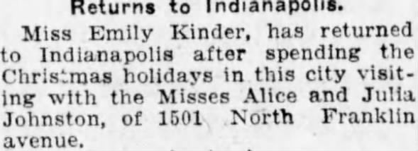Emily Kinder living in Indianapolis
